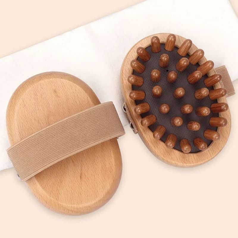 Wooden Air Cushion Body and Scalp Massage Brush