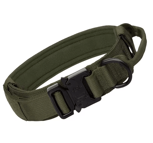Heavy-Duty Tactical Dog Collar with Handle for Training & Walking