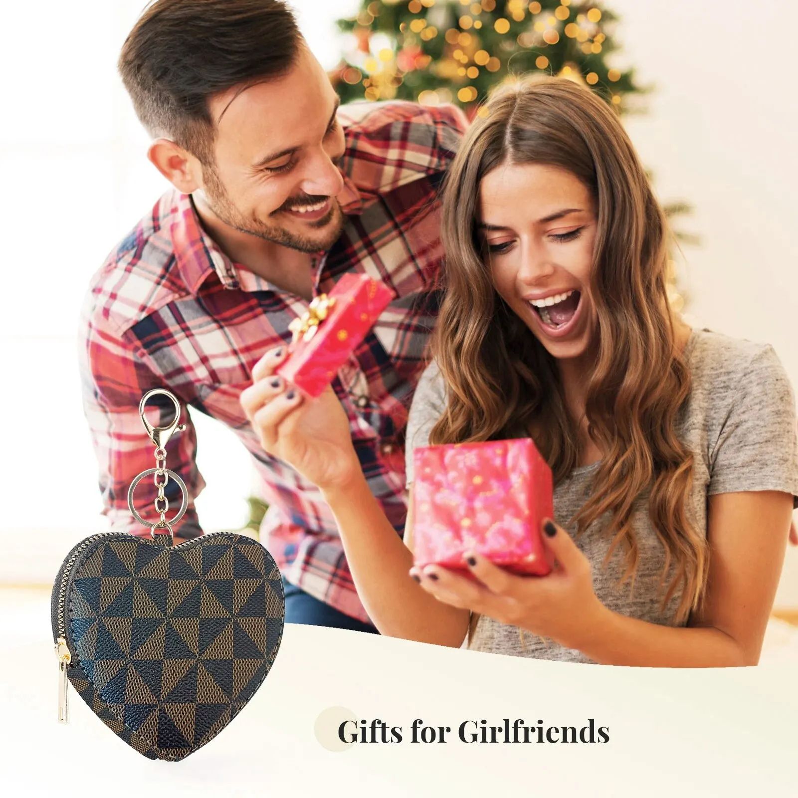 Heart Shape Leather Coin Pouch