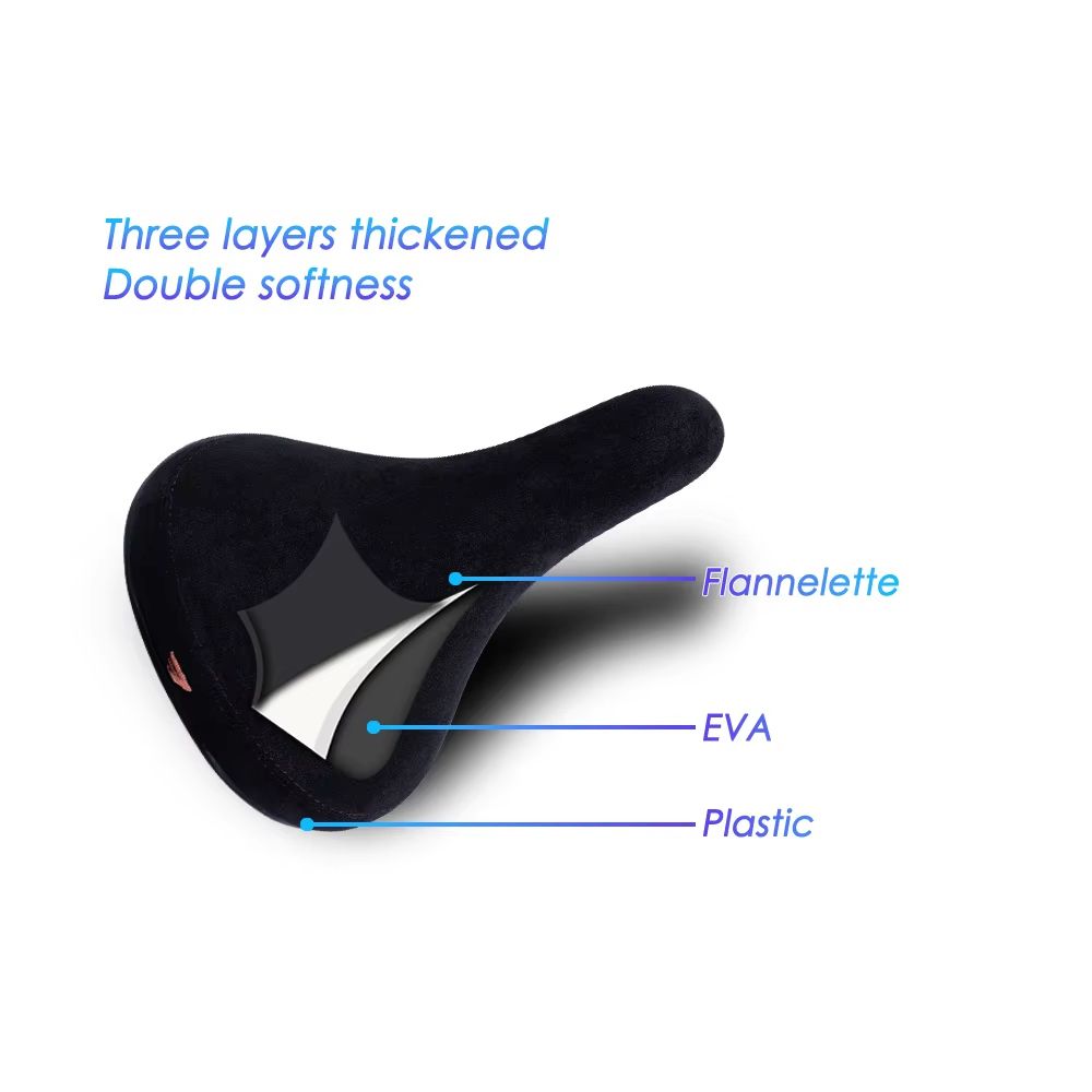 Funsea Bicycle Saddle Wheelie – Flannelette-Covered 8 mm Rail Bike Seat with Embroidered Logo