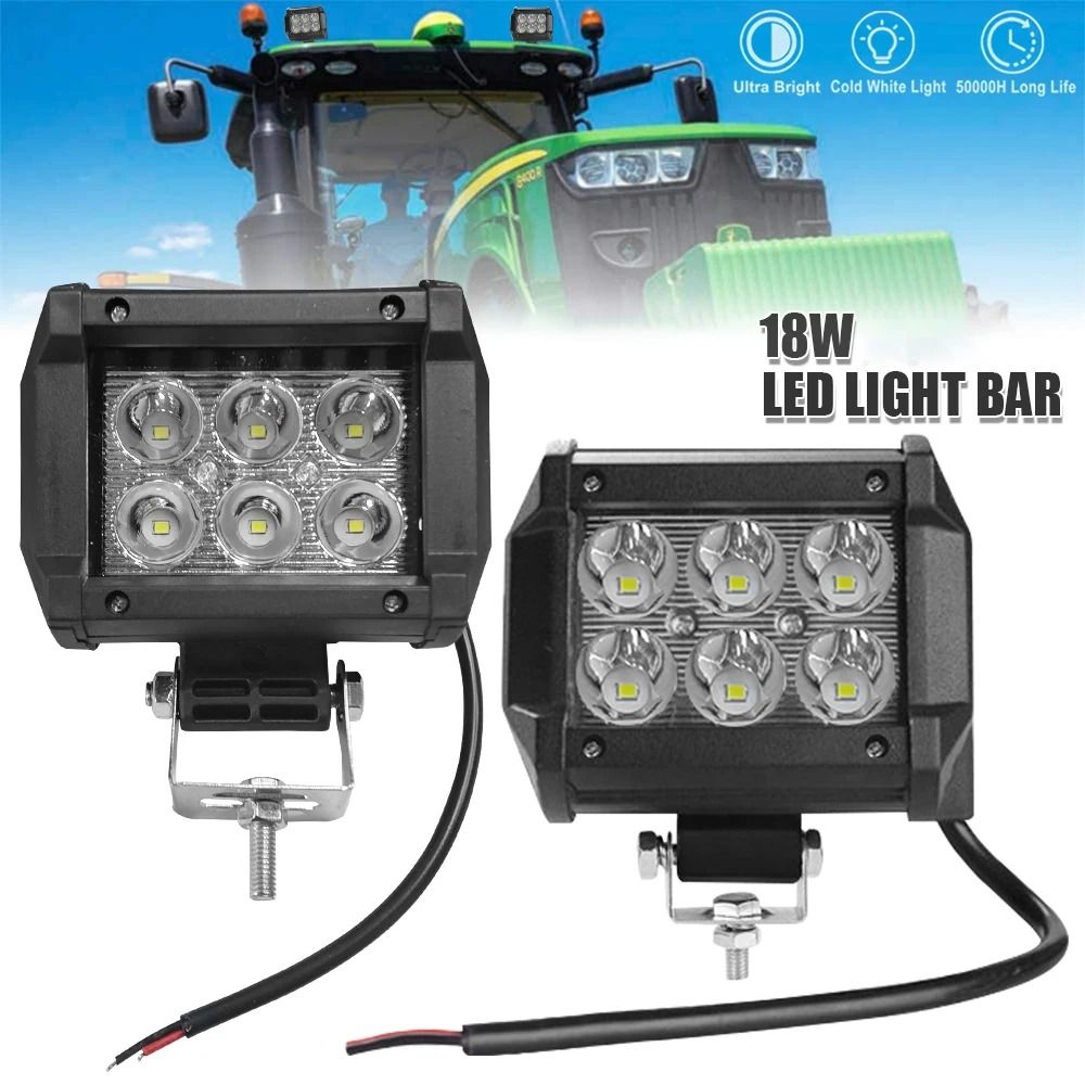 18W High-Intensity LED Work Light | 4-Inch Waterproof Spot & Flood Beam for Motorcycles, Off-Road, & Marine