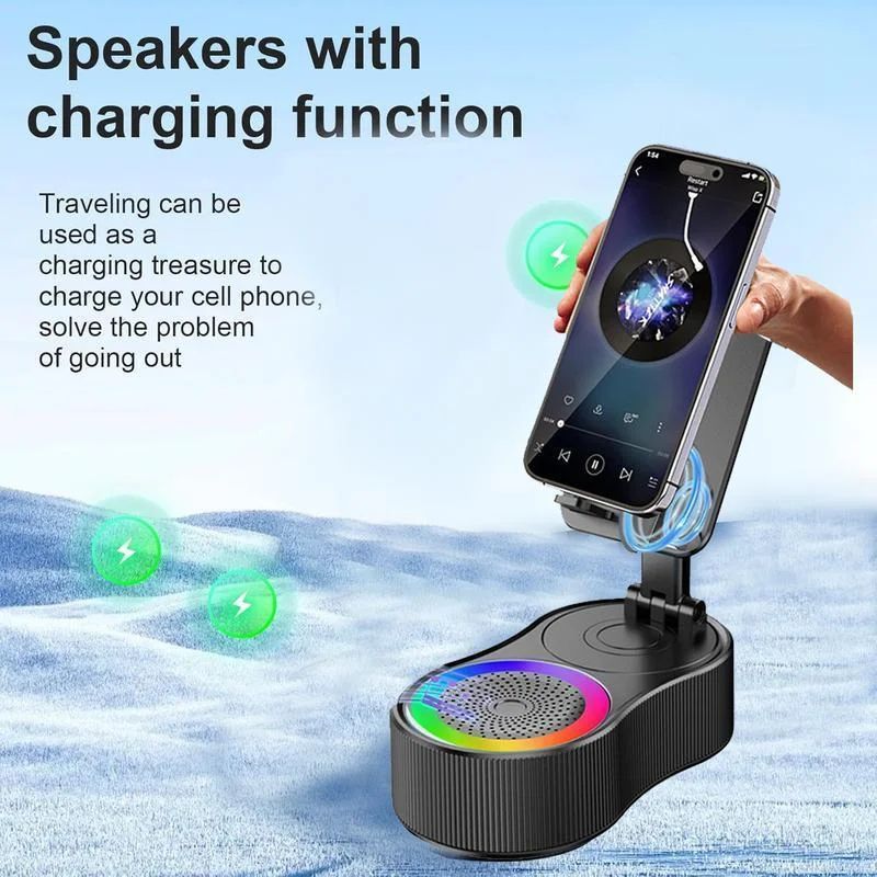 Ultimate All-in-One Bluetooth Speaker Phone & Tablet Stand with LED Light