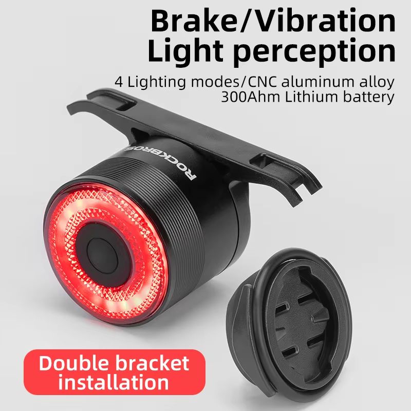 ROCKBROS Smart Brake Bicycle Tail Light USB Rechargeable Waterproof Rear Light