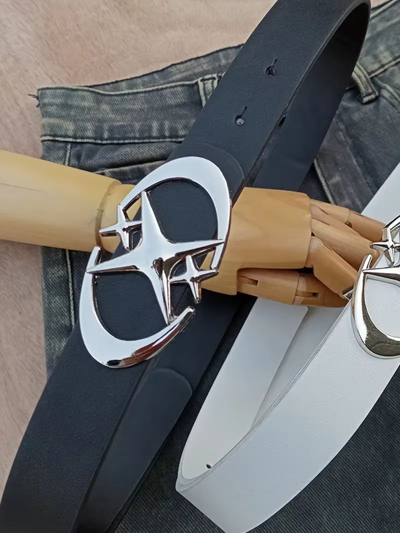 ClassicOval Cross Metal-Buckle Unisex Belt – Durable Simple Style