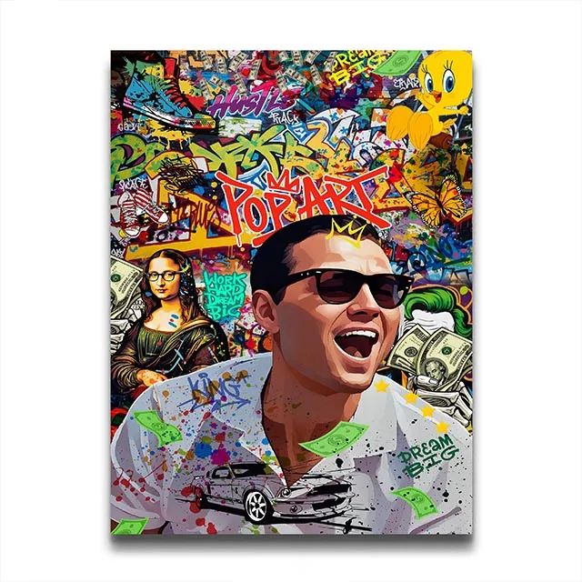 80s Gangster Graffiti Canvas Wall Art