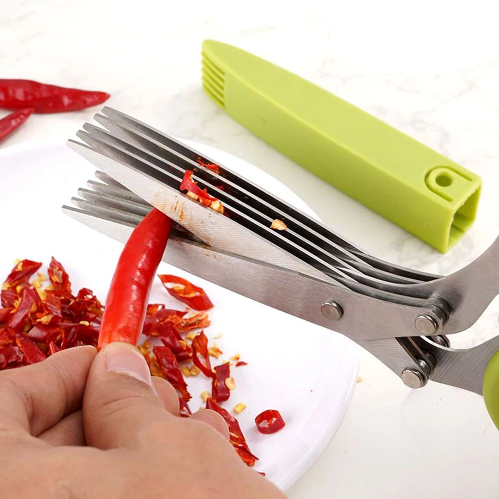 5-Layer Multifunctional Kitchen Herb and Vegetable Scissors