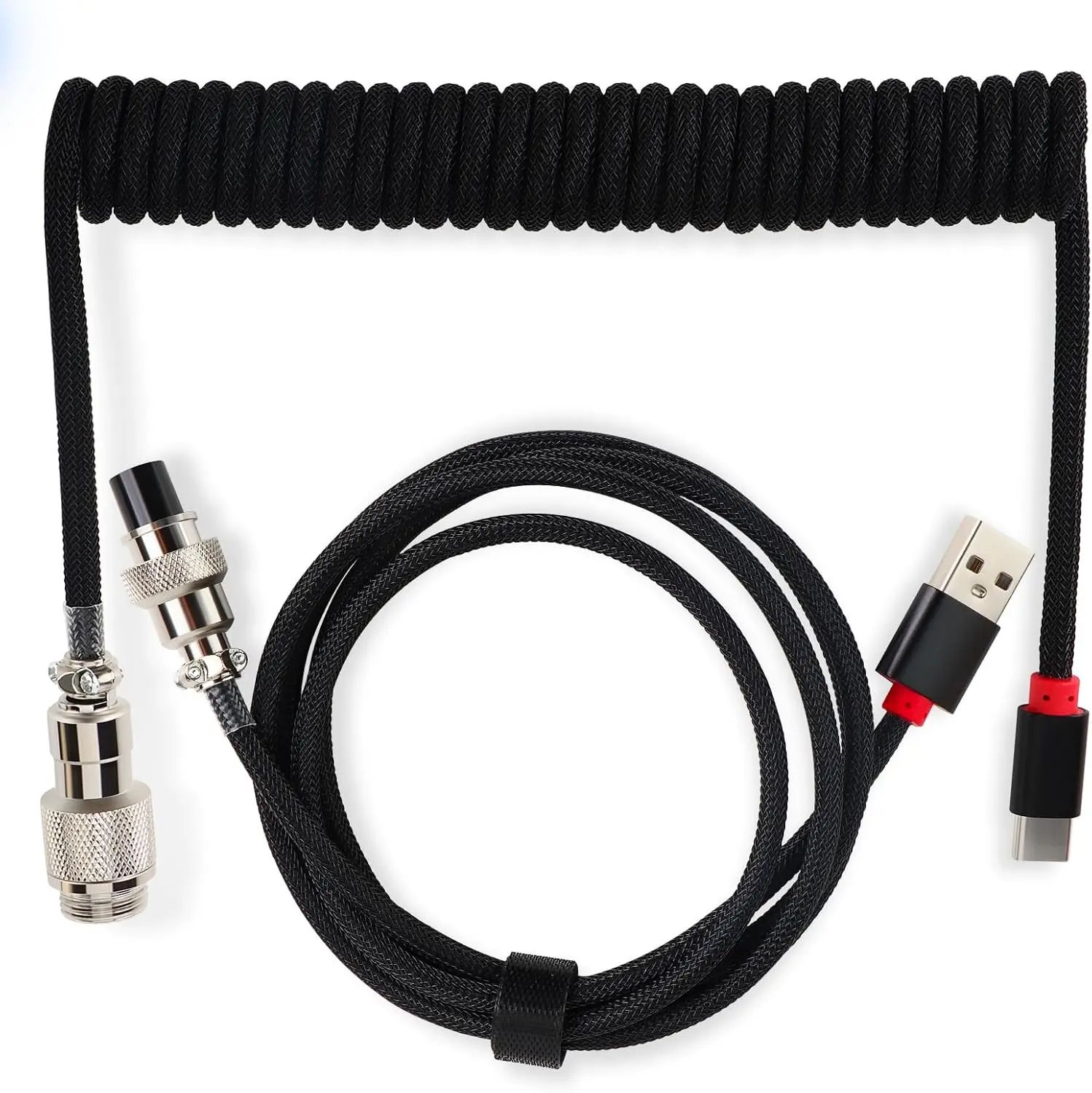 Coiled USB C Aviator Keyboard Cable