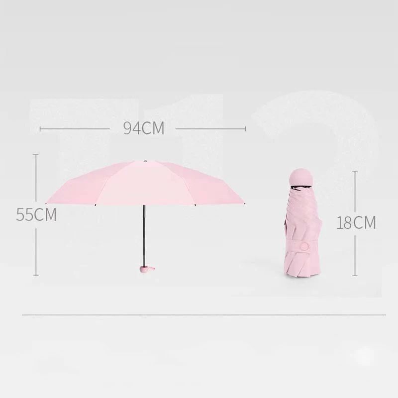 Capsule Mini Travel Umbrella – Compact UV Protection Sun & Rain Umbrella