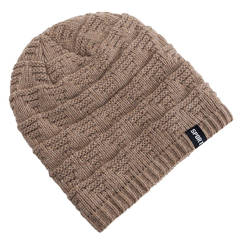 Plush Fur Lined Hats For Men Women, Unisex Fashion Beanie Hat, Solid Ski Sports Winter Cap, Keep Warm Knitted Hat