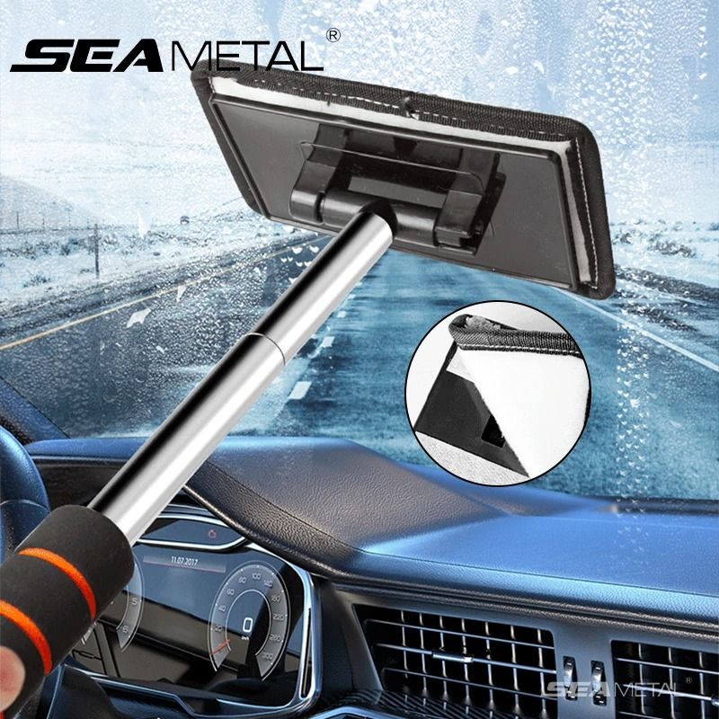 SEAMETAL Telescopic Windshield Defogging Brush Car Glass Cleaning Tool
