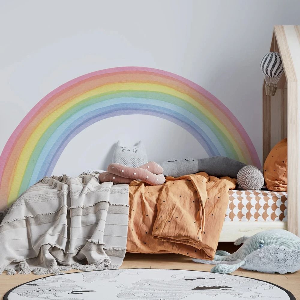 Large Pastel Rainbow Mural – High-Definition Chromatic Architectural Sculpture