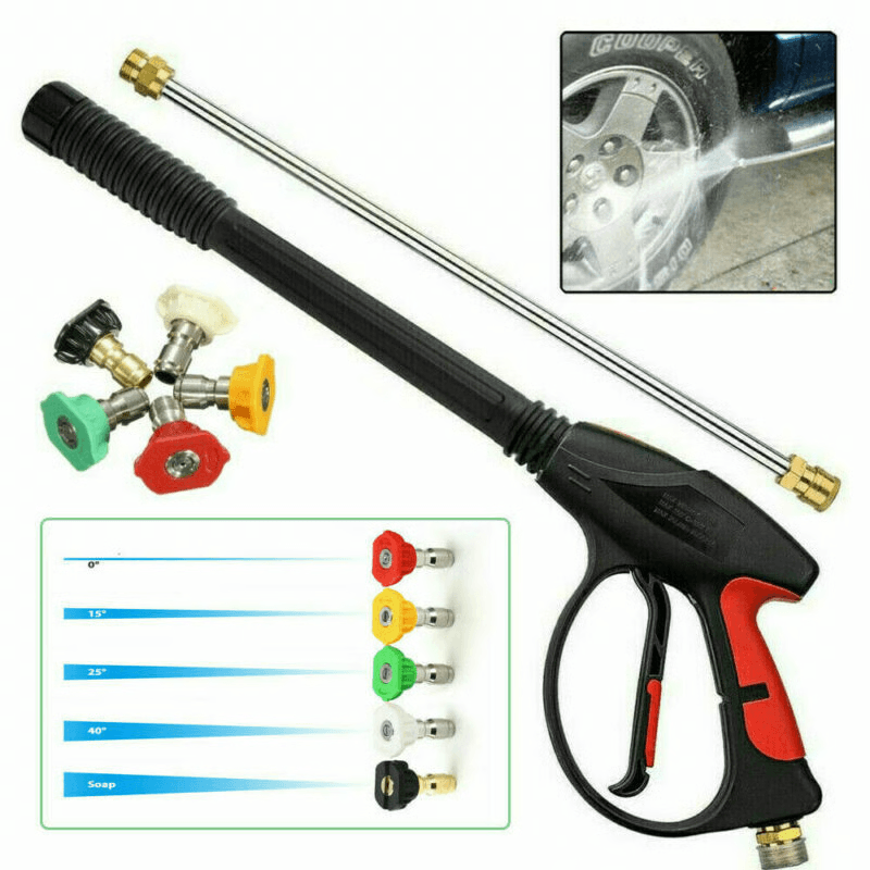 High Pressure 4000 PSI Washer Gun Kit with Extension Lance and Nozzle Tips