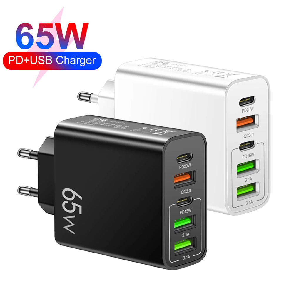 Multi Ports USB C Charger PD Type C Fast Charging Power Adapter Quick Charge Ports Wall Charger