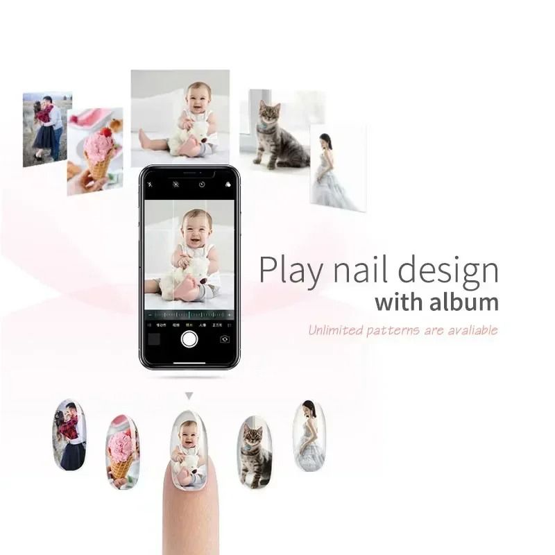 Smart Nail Printer with 3D Wireless Nail Art and Ink Cartridge