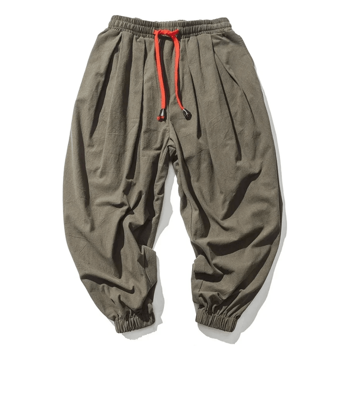 Mens UrbanEase Linen Harem Joggers – Breathable, Relaxed Fit Streetwear Pants