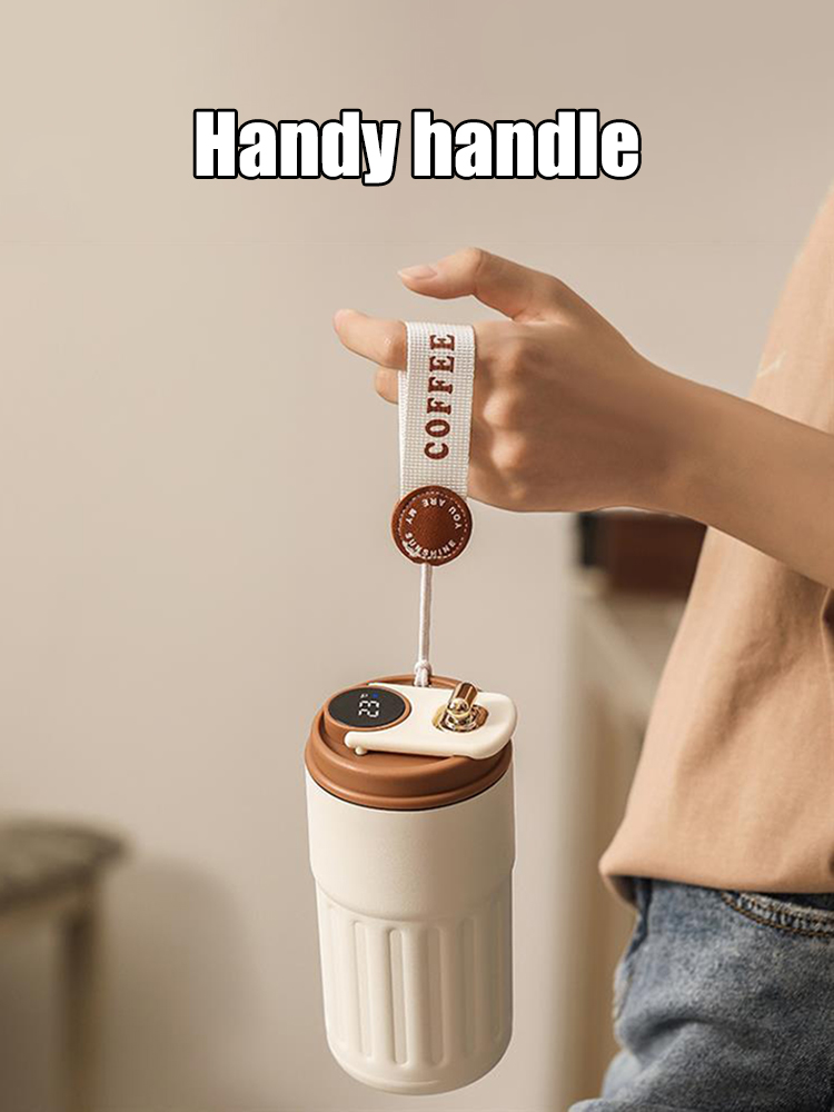 Insulated Stainless Steel Coffee Cup, Intelligent Temperature Measurement Mug, High-Aesthetic Thermal Beverage Tumbler
