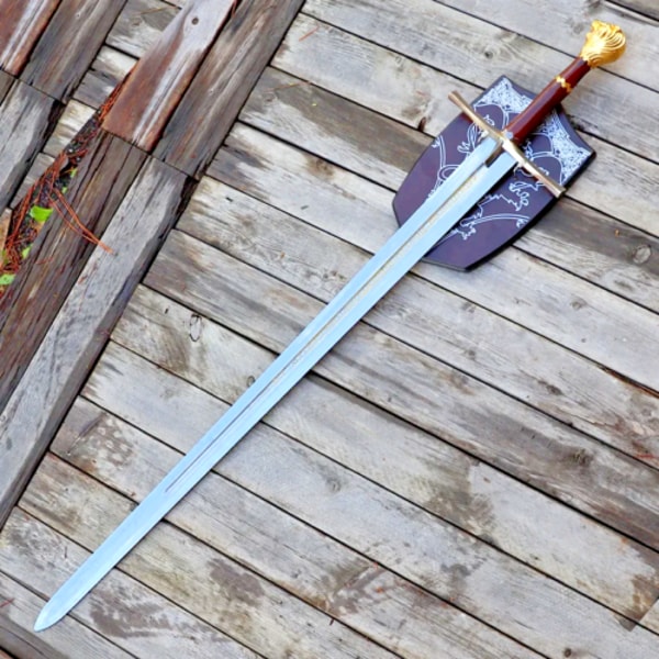 Chronicles of Narnia Prince Sword Replica in Gold with Wall Plaque - Chronicles of Narnia Delight