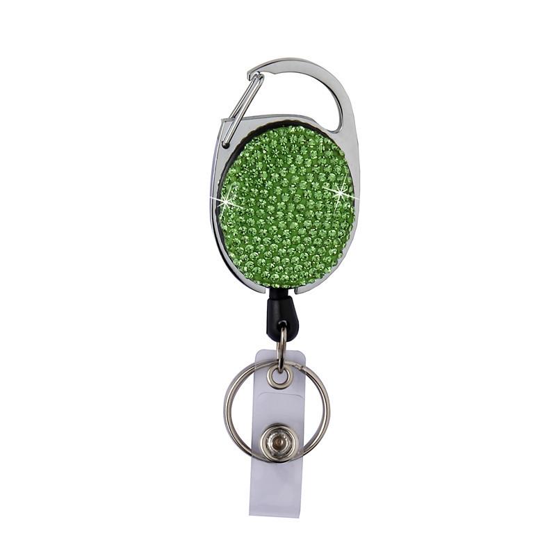 Retractable Badge Reel Keychain with Ceramic Clay Design, Durable ID Holder Clip