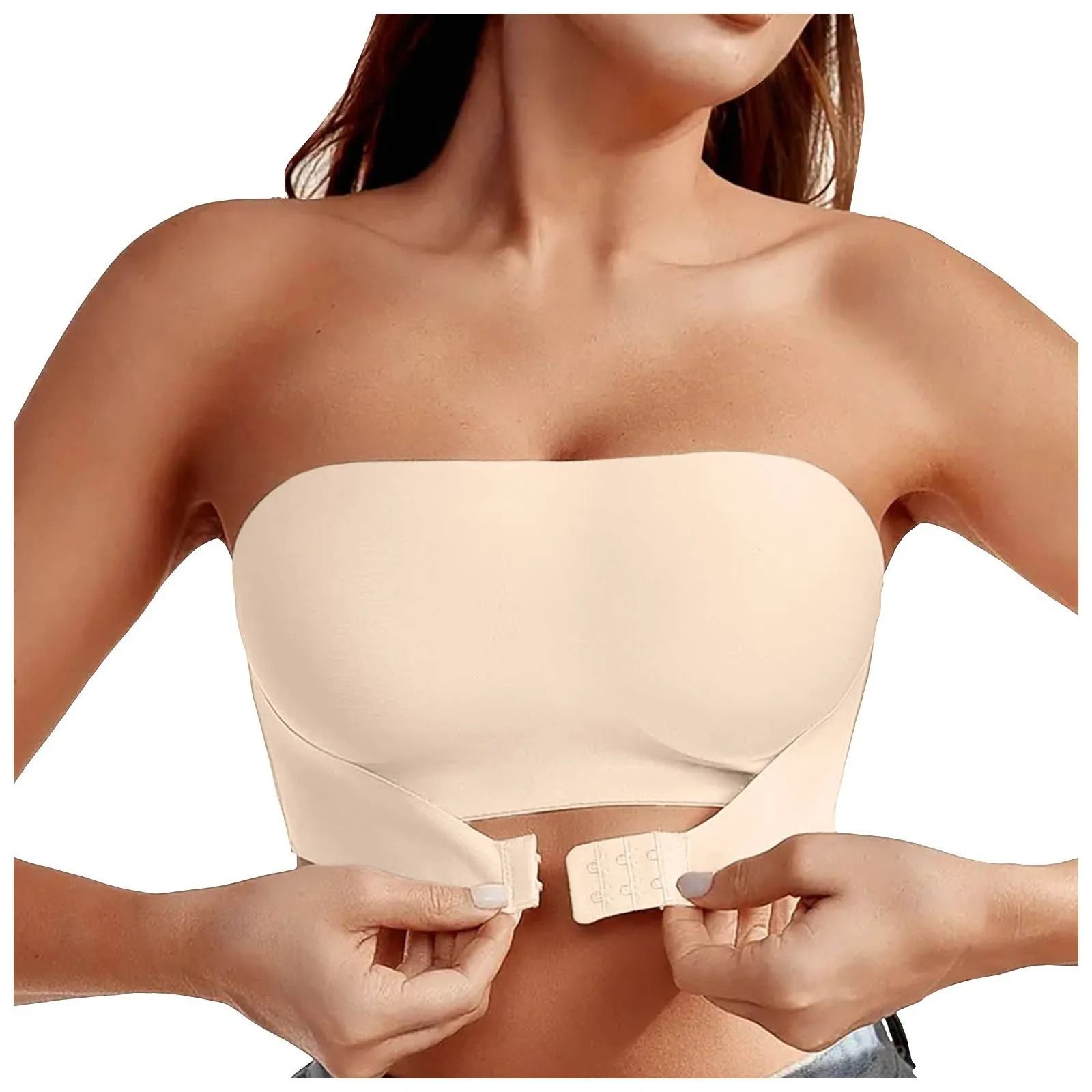Seamless No-Padding Strapless Push-Up Bra