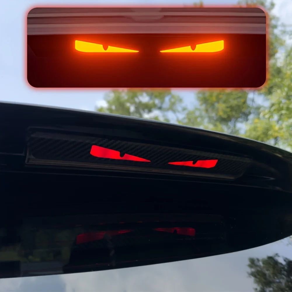 MonsterEyes Devil Eyes Tail Light Decal – Carbon Fiber Rear Light Sticker & Night Projection Sticker