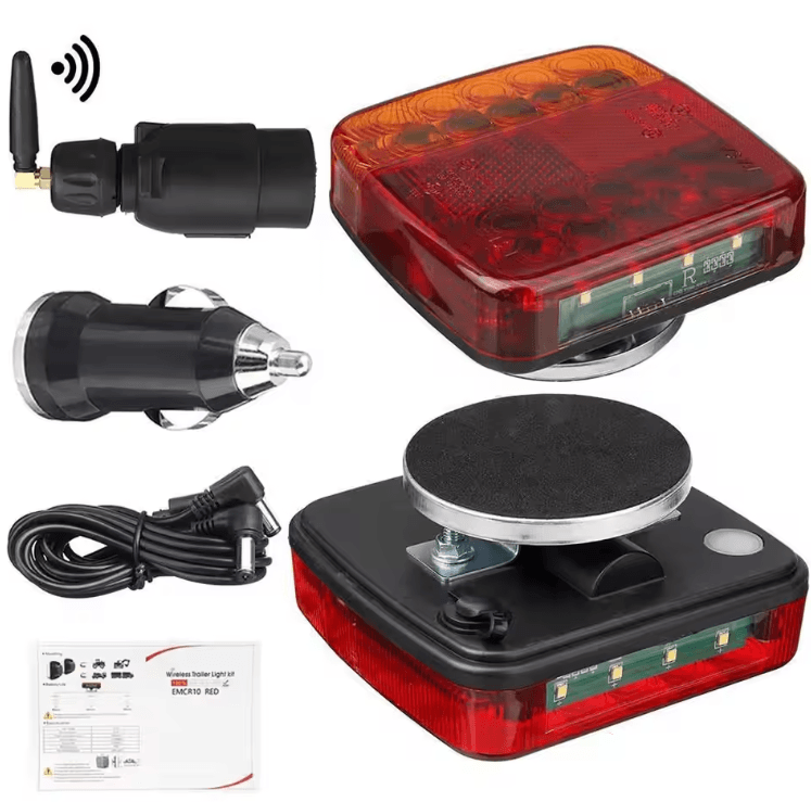 Wireless LED Trailer Tail Lights Rechargeable Brake Turn Signal Lights for Truck Camper and Trailer