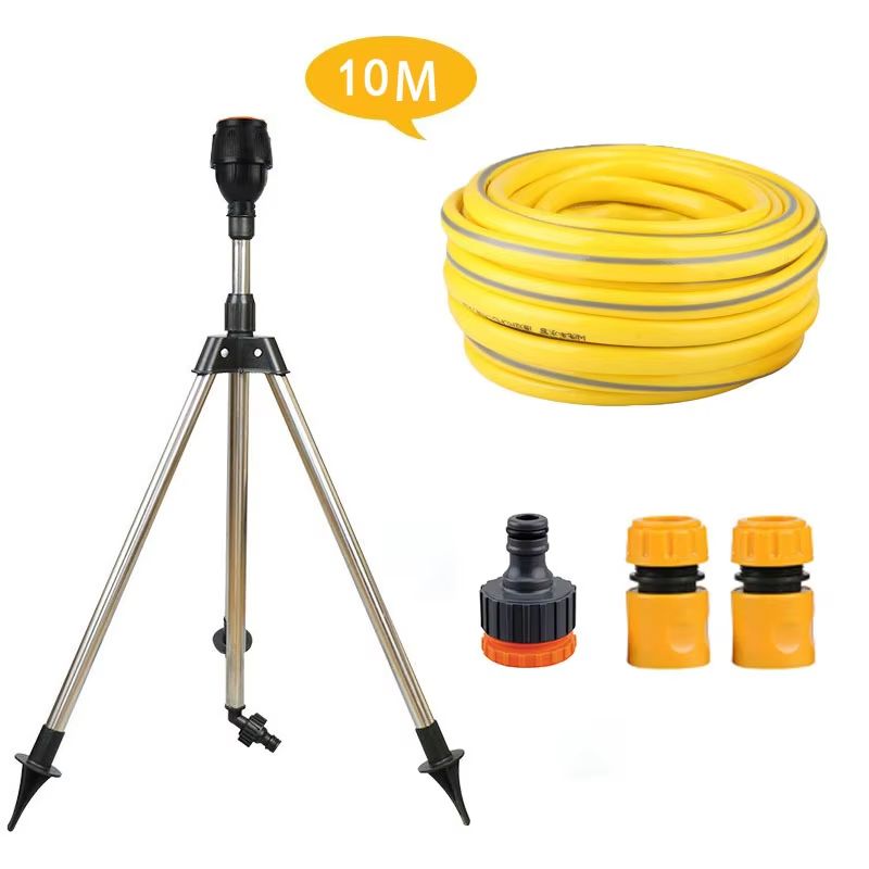 360° Automatic Rotating Garden Sprinkler with Adjustable Tripod – Stainless Steel Lawn & Irrigation Tool