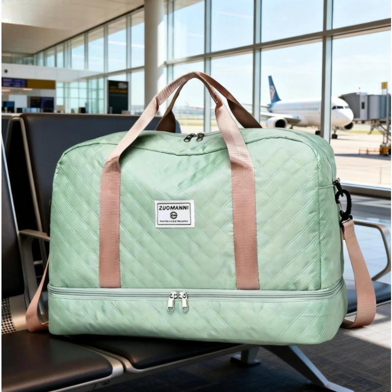 Casual Multi-Pocket Nylon Travel Bag for Weekend Trips Gym Large-Capacity Storage