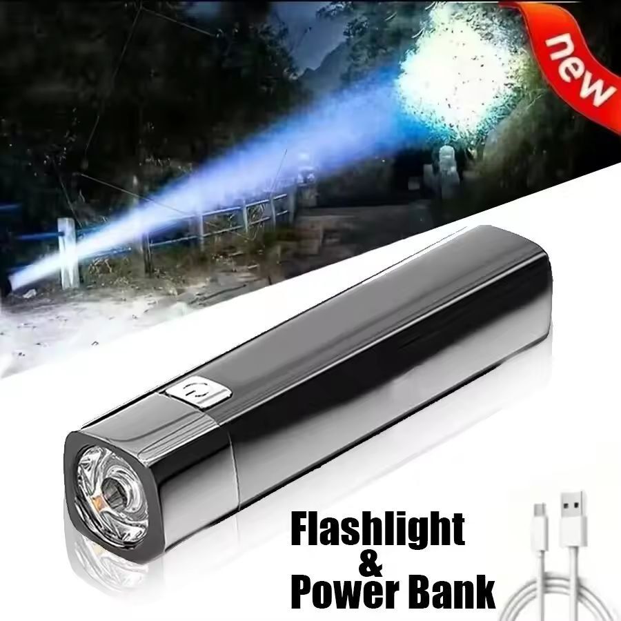 UltraBright 2-in-1 Tactical LED Flashlight & Power Bank