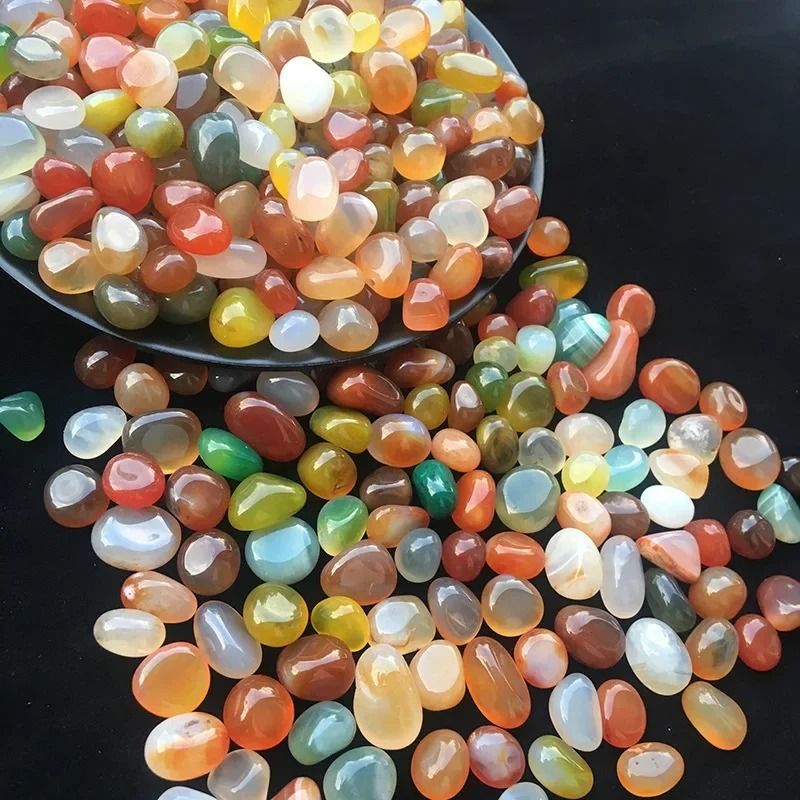 100g Natural Agate Pebbles | Colorful Decorative Gemstones | Polished Mineral Fillers for Aquariums, Vases & Succulents