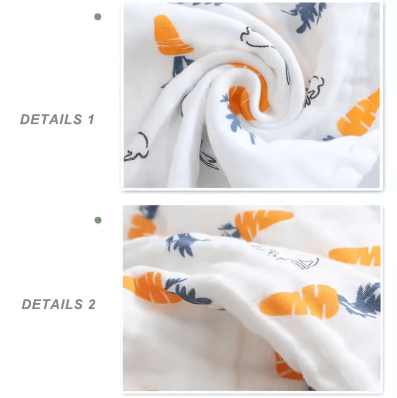 6-Layer Muslin Baby Towel Set – Ultra Soft Cotton Washcloths & Burp Cloths (5pcs)
