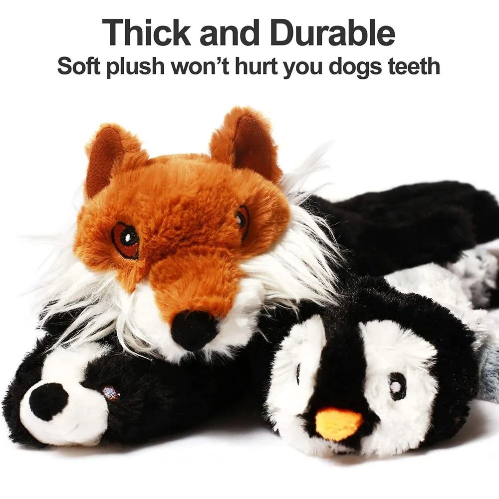 Mess-Free Stuffingless Plush Squeaky Dog Toy