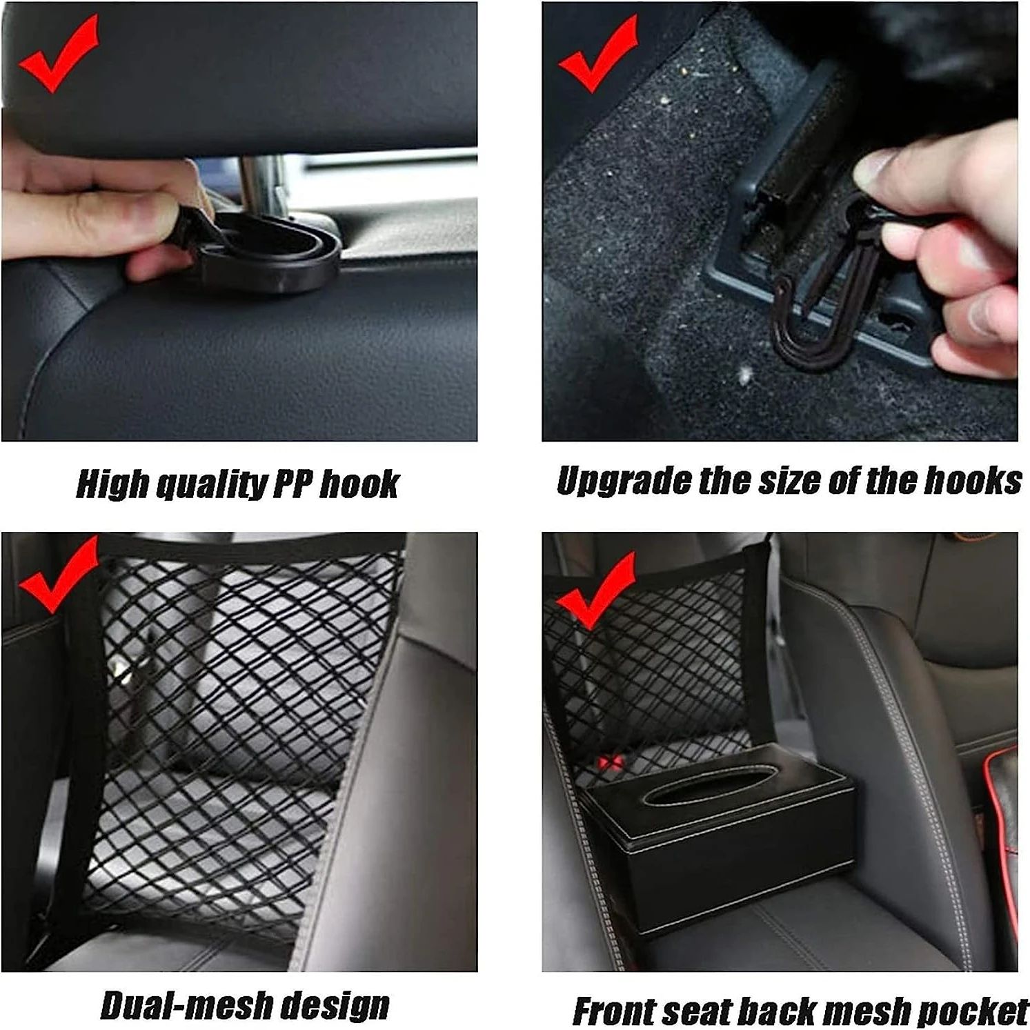 Dog Car Barrier Safety Mesh Net with Storage Bag – Back Seat Pet Protector