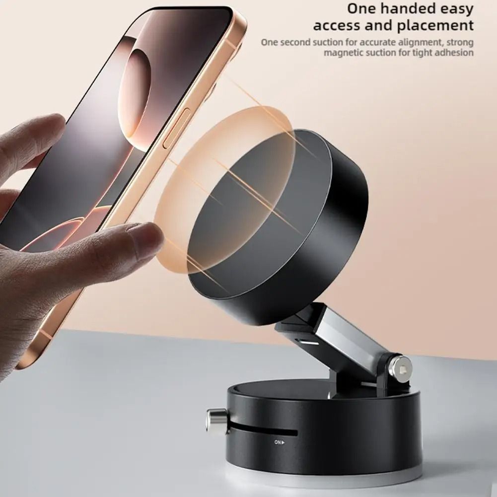 Double-Sided Magnetic Suction Phone Holder – Foldable Vacuum Suction Mount
