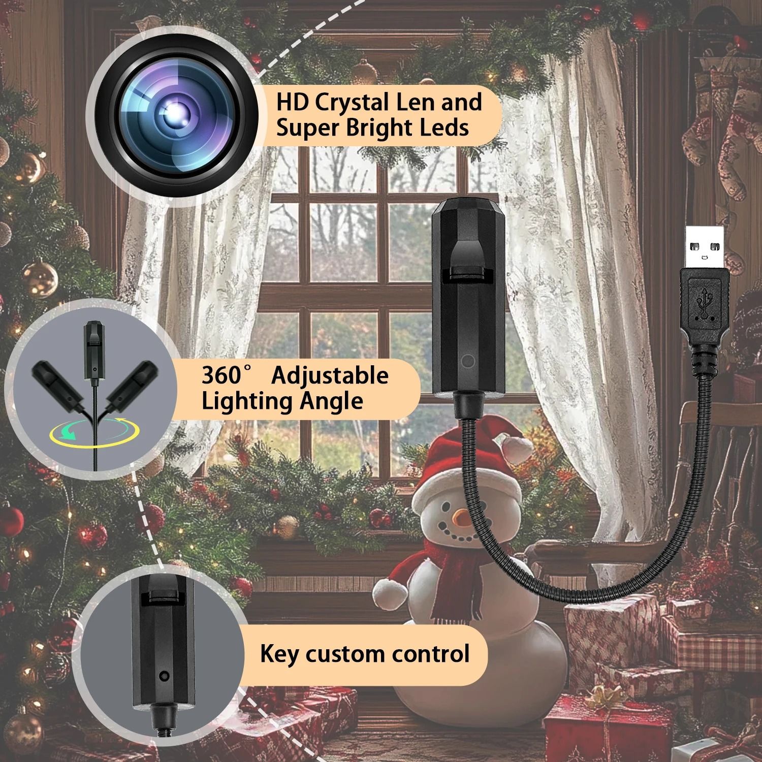360 Rotating Christmas Tree Projection Light with Multi-Mode LED Effects