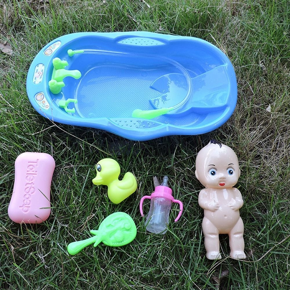 Pretend Play Baby Doll Care Set with Bathtub Accessories, Baby Dolls Bath Set for Toddlers, Birthday Gifts for Girls and