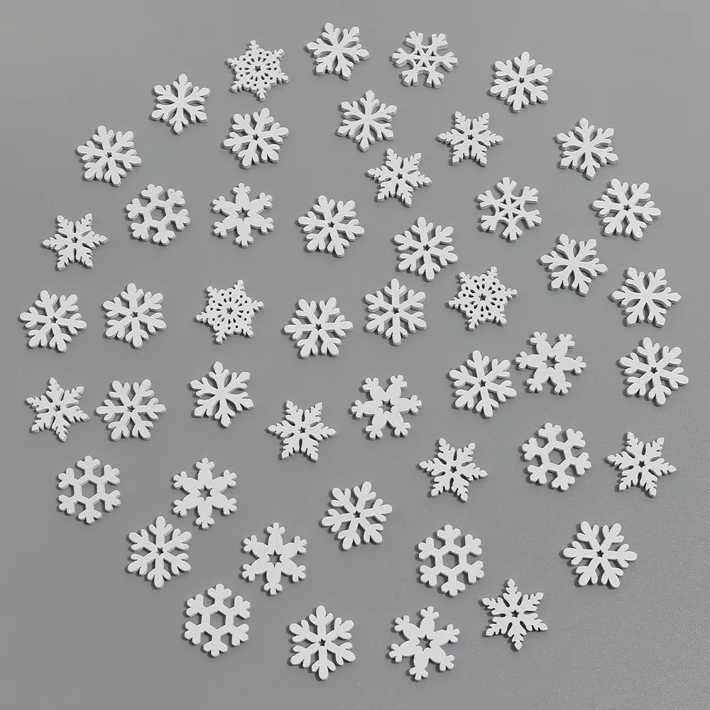 White Wooden Snowflake Christmas Ornaments Set