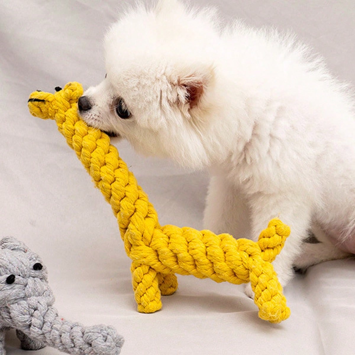 Durable Cotton Rope Dog Toy Hand-Woven Knot Grinding Teeth Resistant for Small and Medium-Sized Dogs