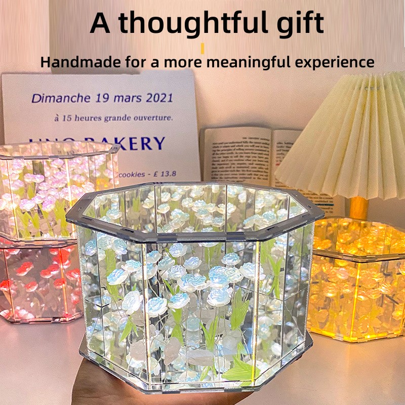 Three-Dimensional Tulip Night Light, DIY Handmade Craft Lamp, LED Birthday Gift