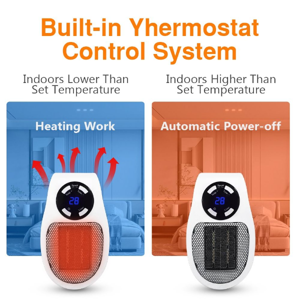 Portable Electric Home Room Heater, Mini Radiator Remote Warmer Machine, Wall Room Heater Home Appliance