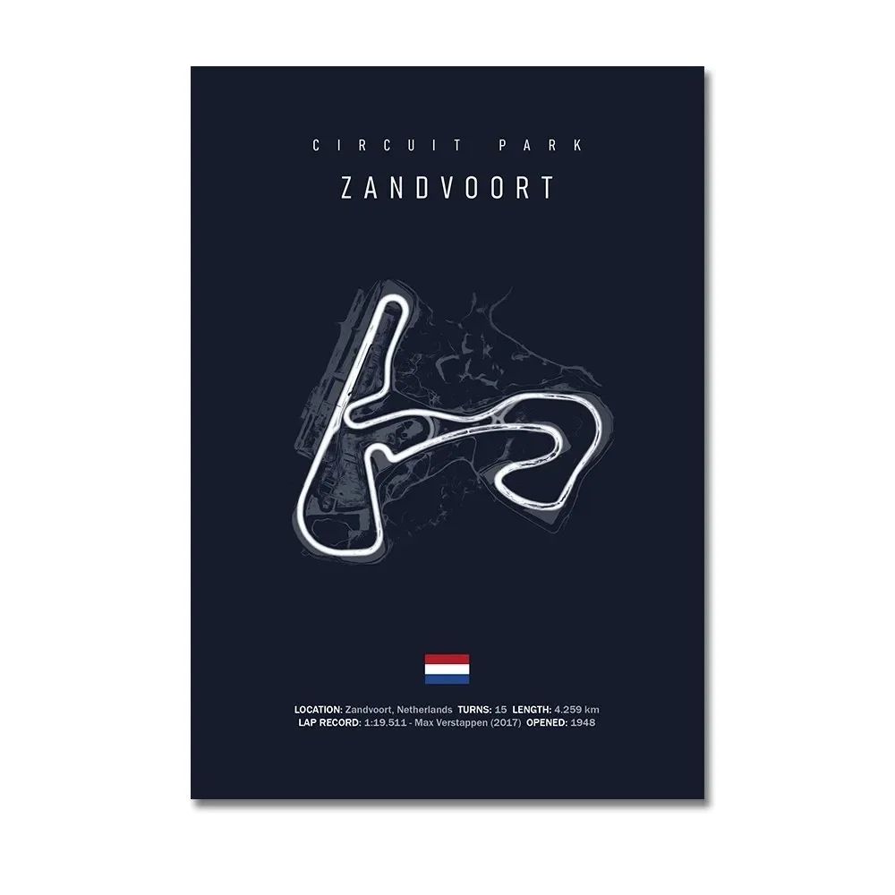 Silverstone Monza Nurburgring F1 wall art Canvas Racing Poster