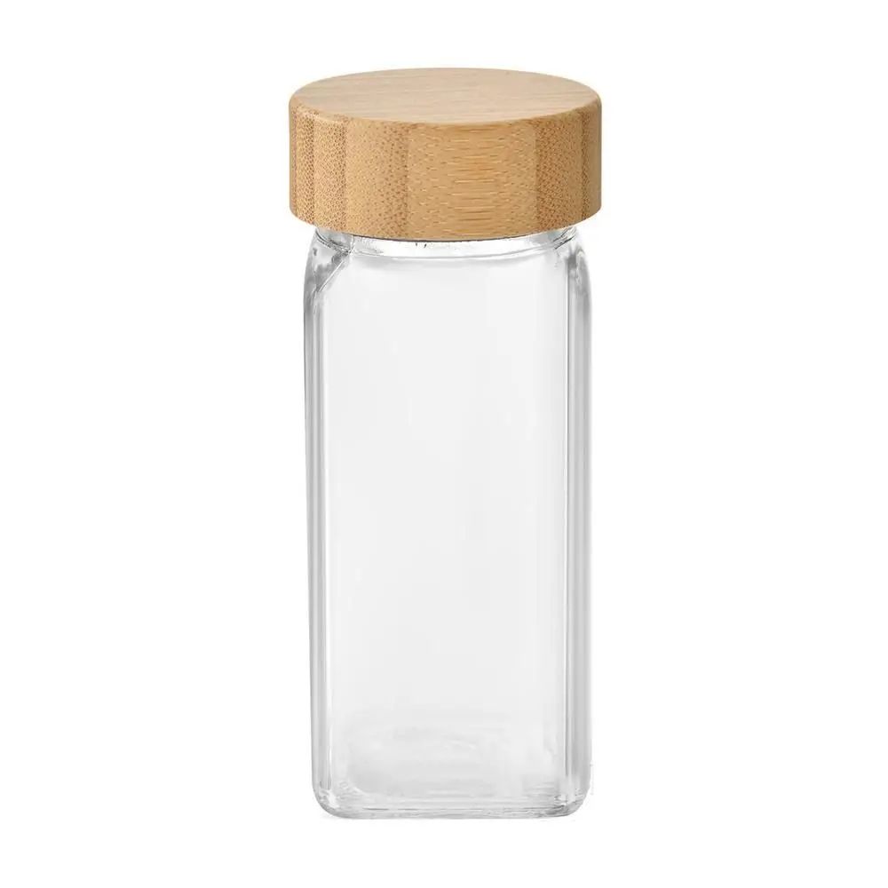 Airtight Spice Jar with Bamboo Lid 120ml Kitchen Container