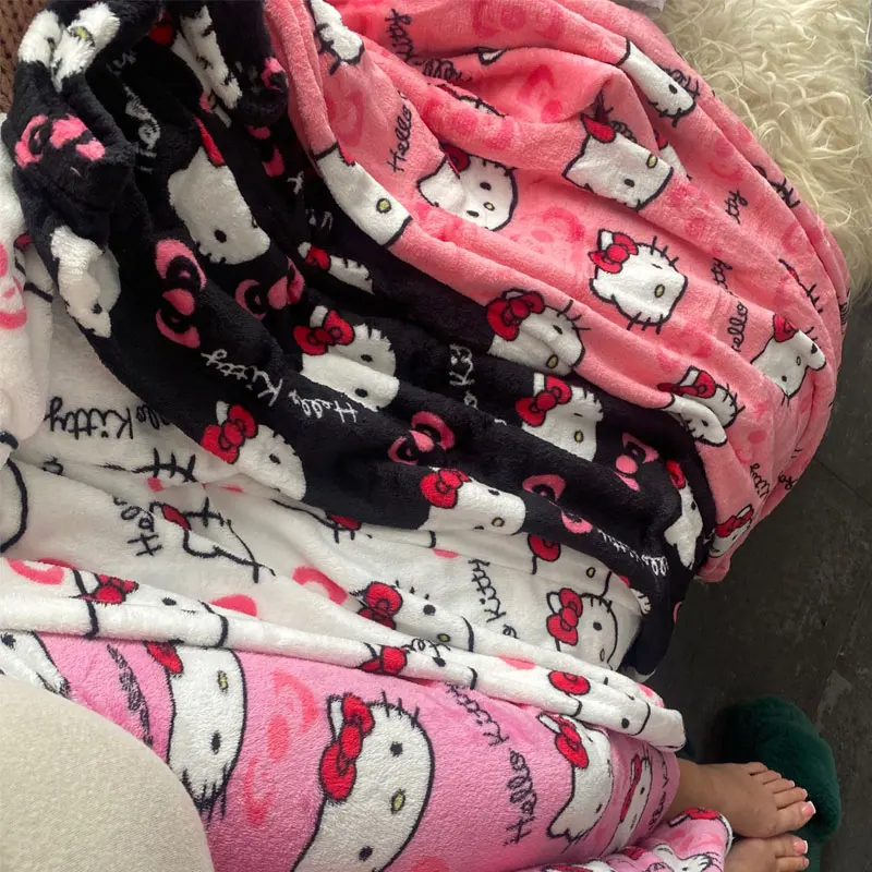 Hello Kitty Pajama Pants for Women Sanrio Anime Cartoon Couple Sleepwear for Home & Leisure