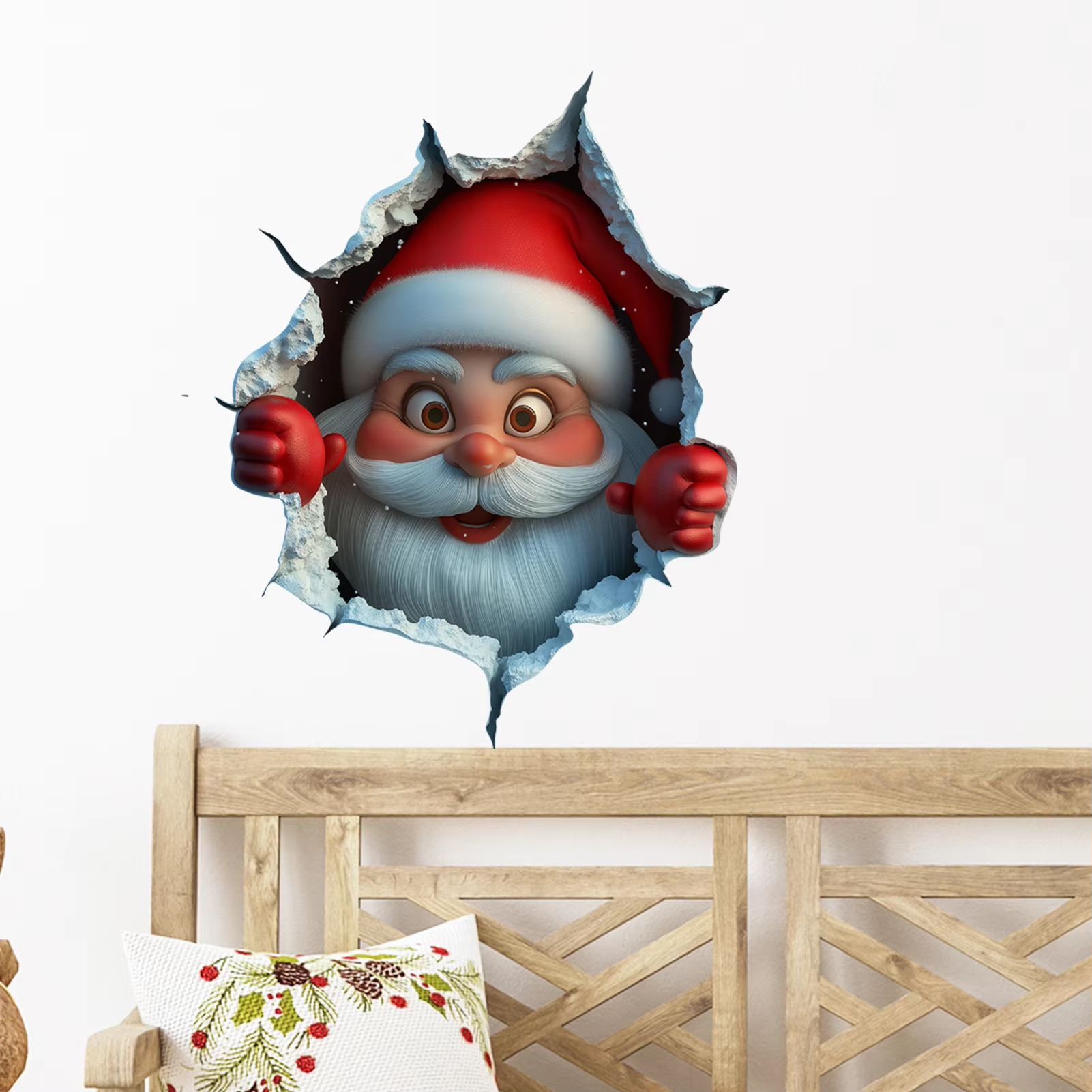 Santa Claus Christmas Wall Stickers Removable Self Adhesive Holiday Decor for Home