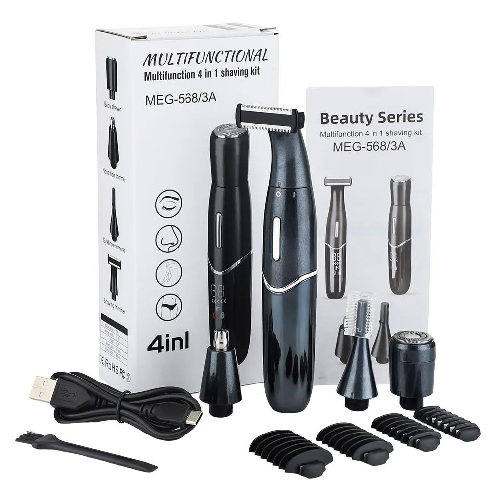 Wet and Dry Precision Body Groomer for Sensitive Areas with 3D Floating Foil and Adjustable Guard