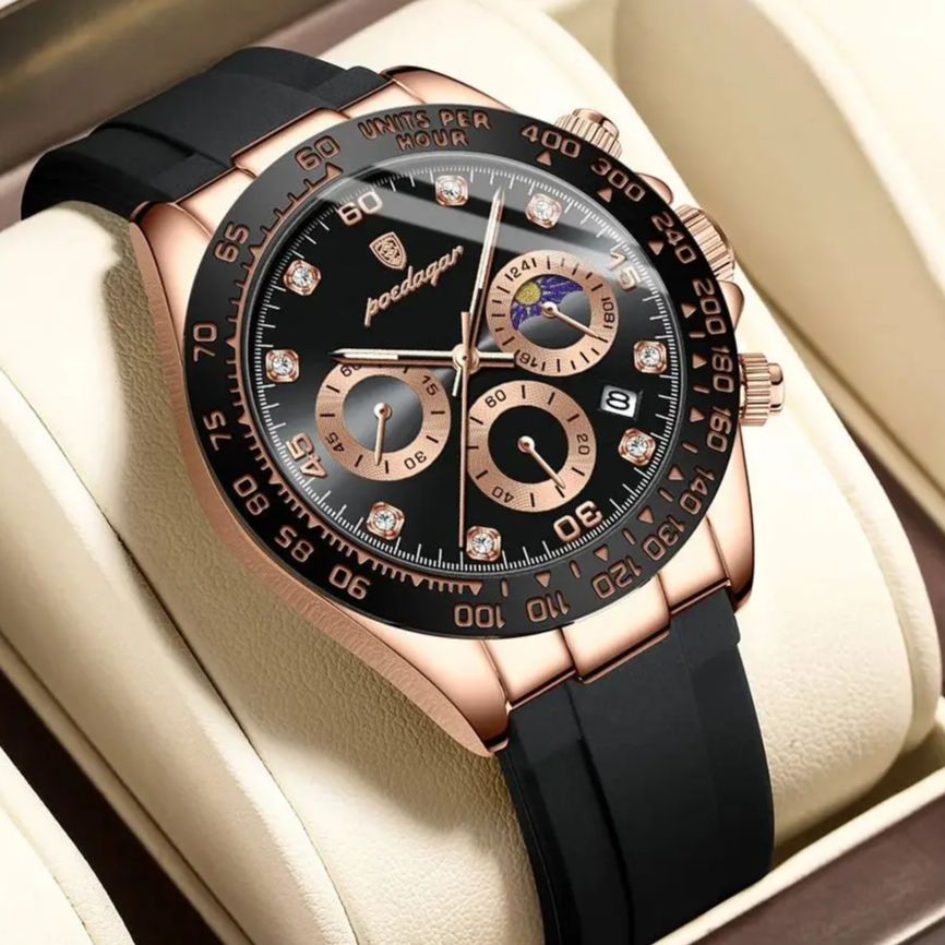 Luxury Chronograph Men Wristwatch, High Quality Quartz Man Watch, Waterproof Luminous Military Men Watches