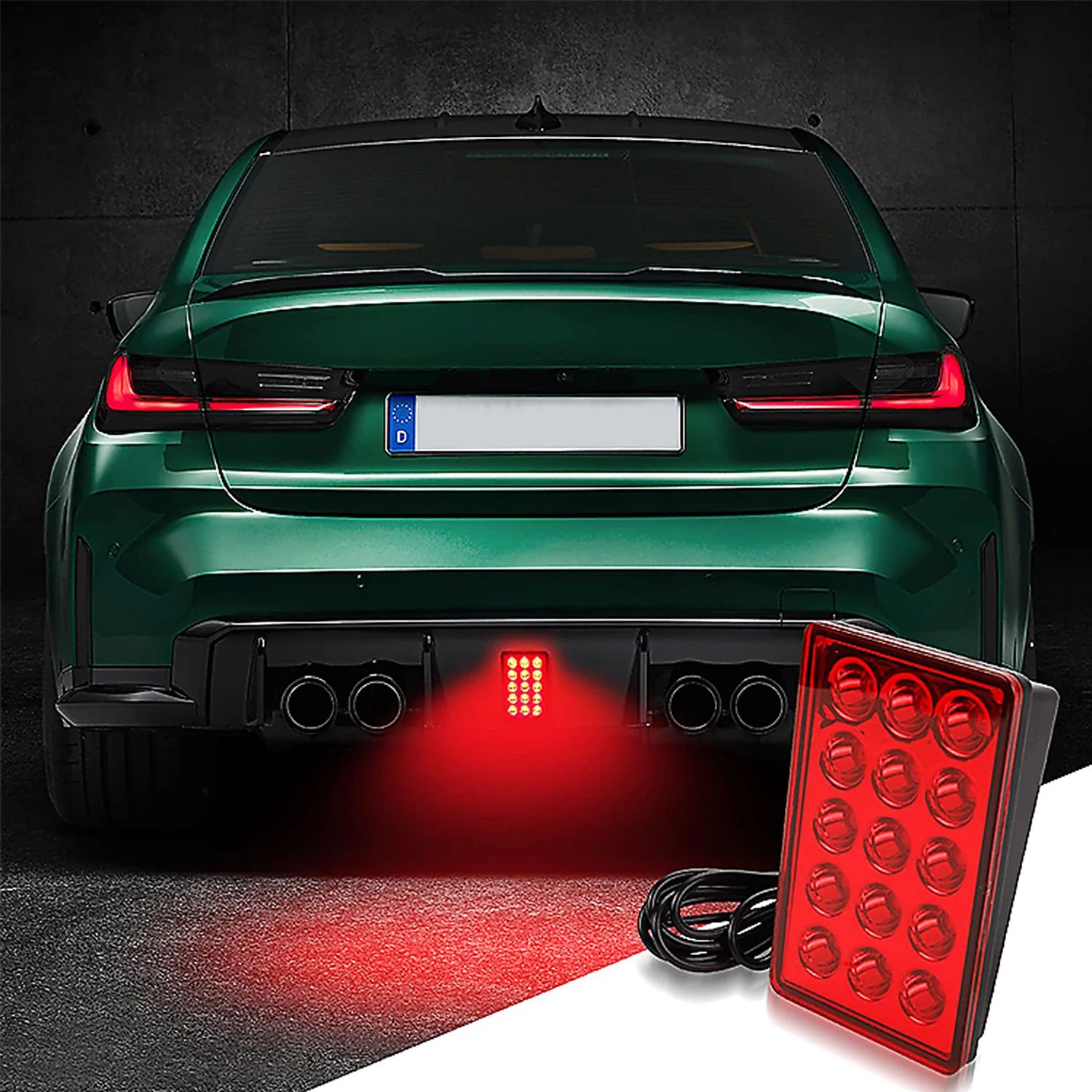 High-Visibility F1 Style LED Brake Light – 15-LED Rear Safety Warning Lamp for Cars & SUVs