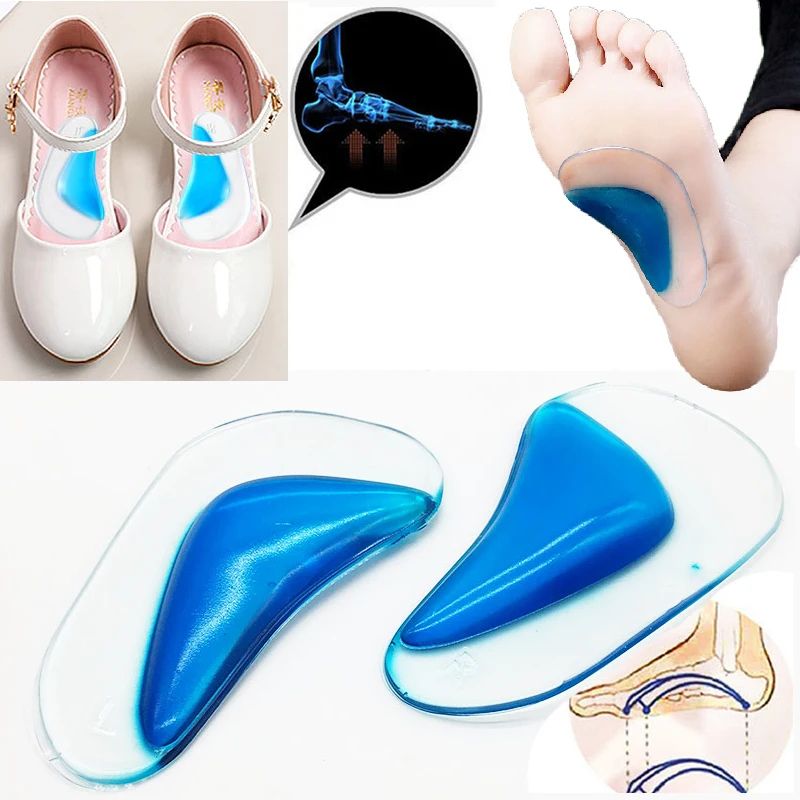 Kids Orthotic Arch Support Insoles Silicone Gel Shoe Inserts for Flat Feet