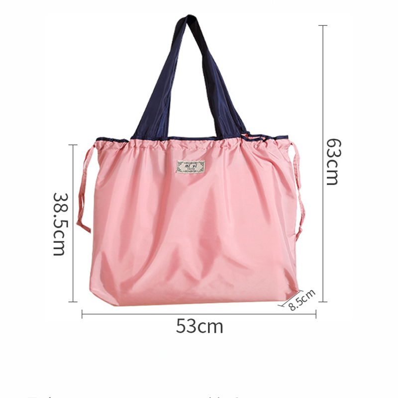 Foldable Reusable Grocery Bag Waterproof Eco Friendly Drawstring Shopping Tote