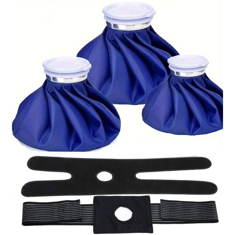 Reusable Hot and Cold Ice Bag Set with Elastic Support Wrap for Pain Relief and Injury Recovery