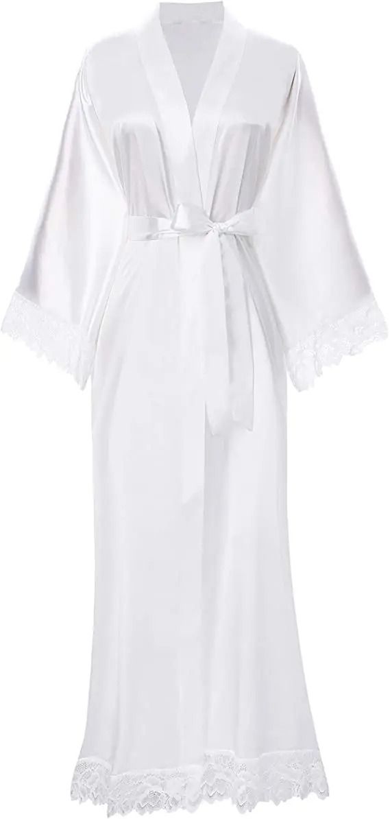 Silky Satin Lace Wedding Robe – Elegant Bridal & Bridesmaid Sleepwear